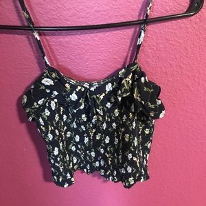 Blue floral spaghetti strap